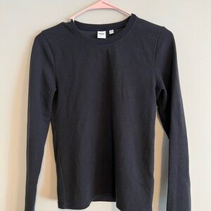 Aritzia TNA Black Waffle Knit Top